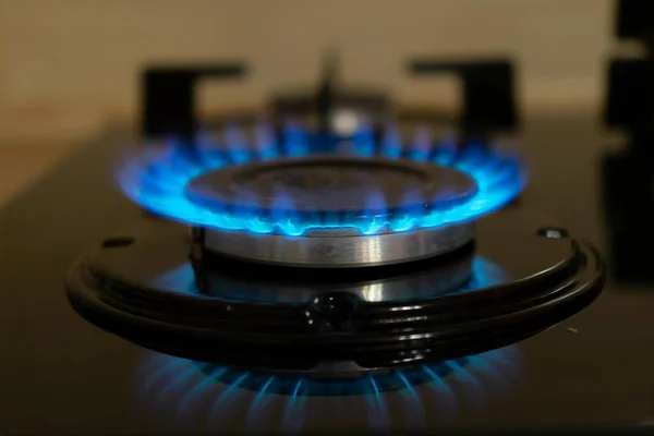 Gasbrander Blauwe Vlam — Stockfoto