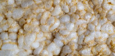 Puf pilav, diyet gofret, makro fotoğraf.