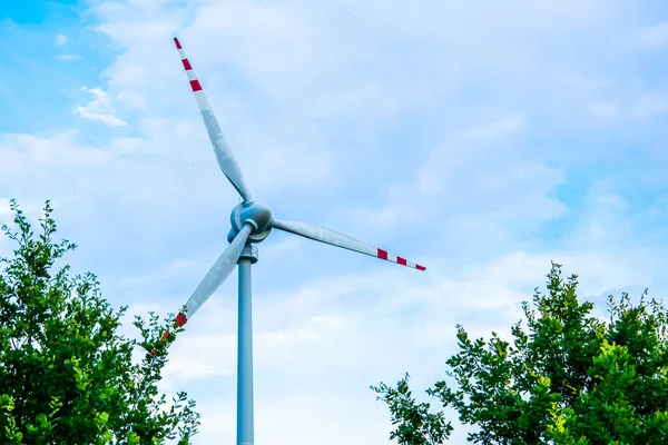 Vindkraftpark Väderkvarn Elektrisk Generator Ren Ekologisk Förnybar Energi — Stockfoto