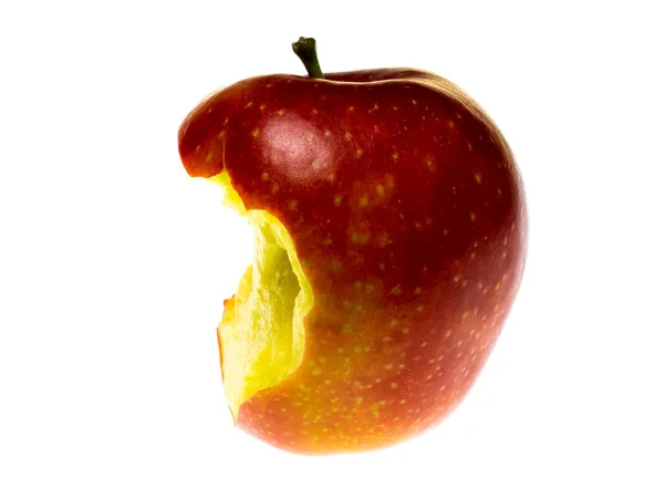 Δαγκωμένο Μήλο Πυρήνας Απομονωμένος Λευκό Φόντο — Φωτογραφία Αρχείου