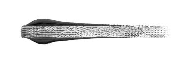 Beyaz arka planda siyah traktör lastiği izleri.