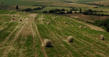 Hava Aracı Manzarası Muhteşem Orcia Vadisi, Toskana. Drone La Toscana, İtalya