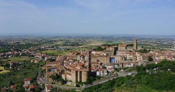 Aerial View Drone Valle Verde City Castiglion Fiorentino Toscana Italy — Stock Video