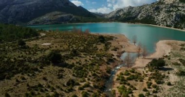 Hava Aracı Su Rezervuarı Gorg Blau, Tramuntana Dağları, Majorca, Mallorca, Balear Adaları