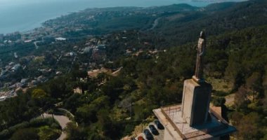 Hava Aracı Görünümü Na Burguesa Dağı, Palma De Mallorca, Şehir Manzarası, Mayorka Balearic Adaları, İspanya
