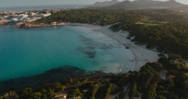 Кала Агулла Дивовижний Пляж Мальорці Вид Повітря Природний Ландшафт Майорці — стокове відео
