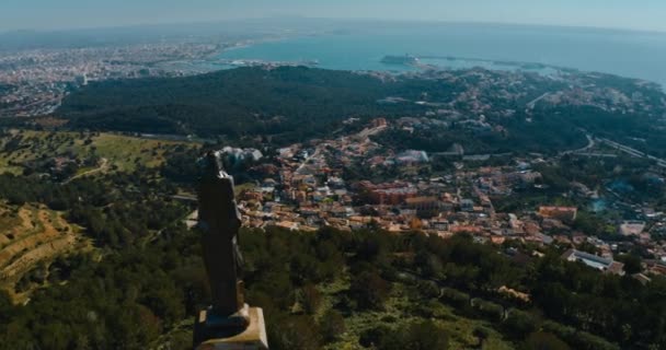 Drohnenblick Burguesa Mountain Palma Mallorca Stadtlandschaft Mallorca Balearen Spanien — Stockvideo