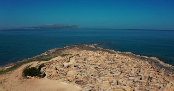 Aerial Footage Necropoli Son Real Mallorca Ancient Landscape Majorca Spain — Stock Video