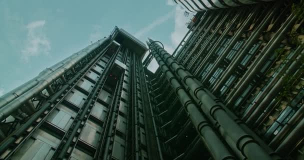 Futuristic Metal Building Construction Лондоні Сучасна Інша Архітектура Велика Британія — стокове відео