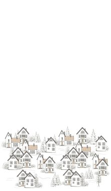 İskandinavya Evi dikey sepia