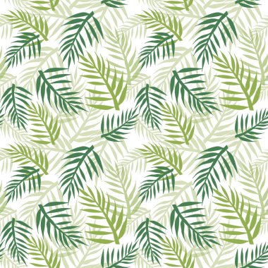 Yeşil palmiye yapraklı pürüzsüz desen
