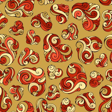 Vektör sorunsuz kırmızı ve altın Sevgililer desen.