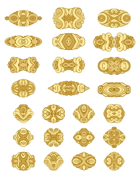 Conjunto de elementos de diseño dorado — Archivo Imágenes Vectoriales