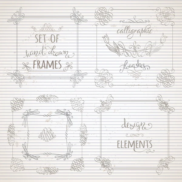 Vector set of calligraphic frames. — Stock Vector