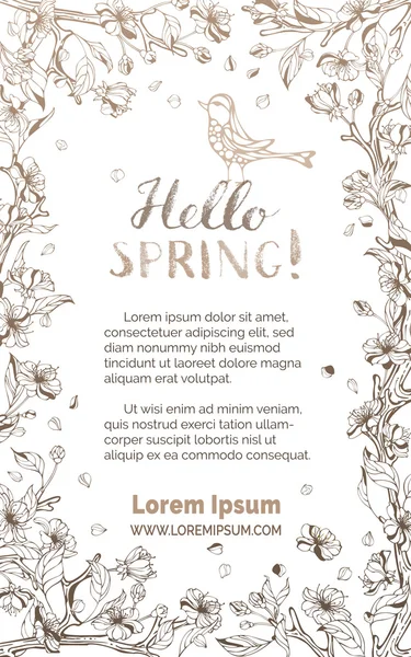 Hello spring card. — Stock Vector