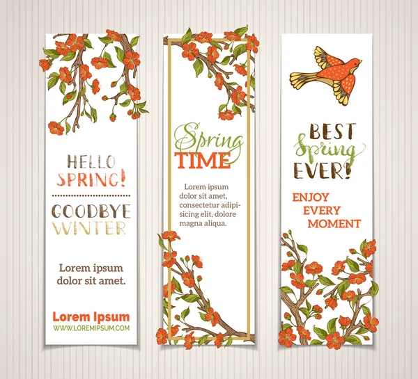 Vector set van verticale voorjaar banners. — Stockvector
