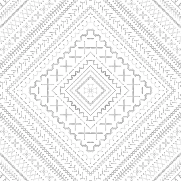 Patrón de bordado blanco sin costuras . — Archivo Imágenes Vectoriales