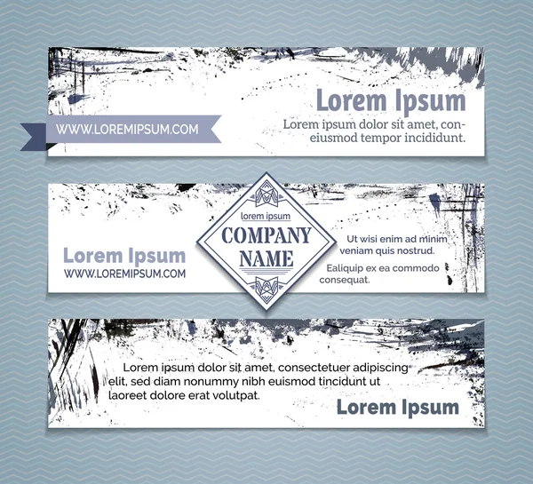 Vector instellen van grunge horizontale banners. — Stockvector