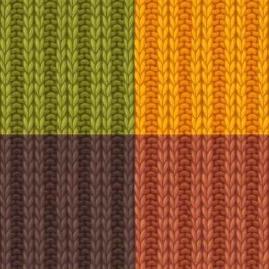 Çift Ribbing Dikiş Desenleri Seti.
