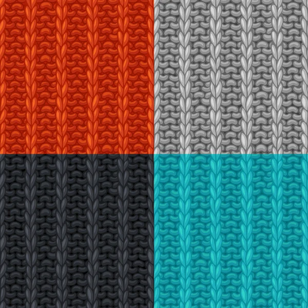 Örgü stilinde dikişsiz desenler vektör seti.