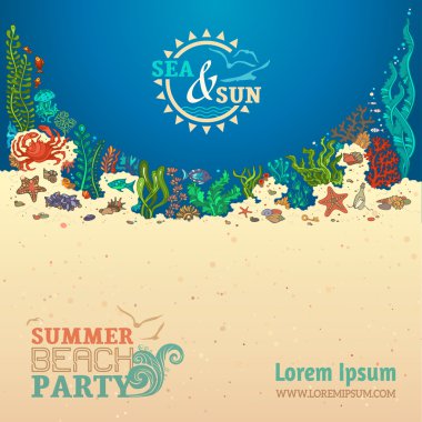 Yaz deniz hayatı arka plan.