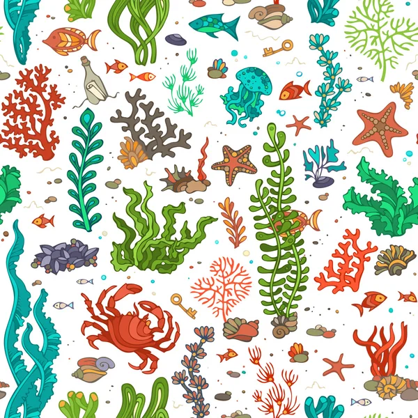 Kesintisiz çizgi film deniz desen.