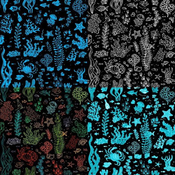 Sea/ocean underwater patterns. — Stock Vector