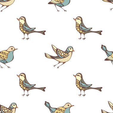 Çeşitli kuşların dikişsiz deseni