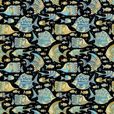 Dikişsiz okyanus balık deseni