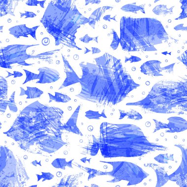 Mor suluboya dikişsiz balık deseni