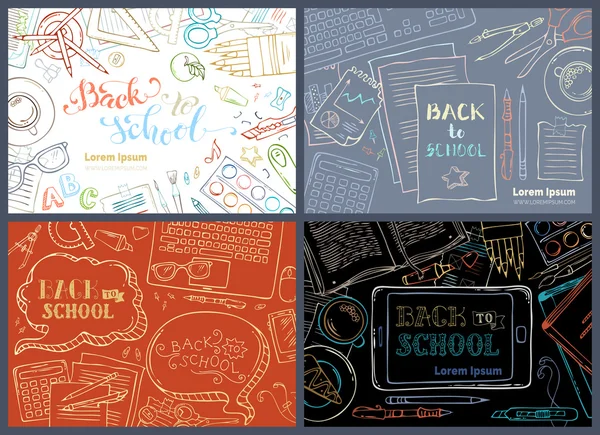 Conjunto de plantillas Back to School — Vector de stock