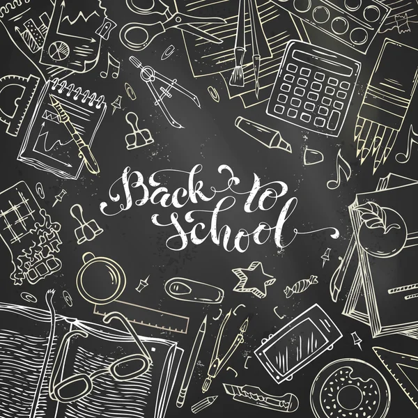 Tillbaka till skolans Blackboard-mall — Stock vektor