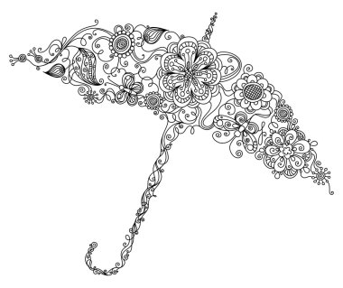 Çiçekleri şemsiye yapılan. 