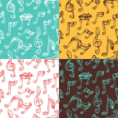 Kesintisiz vintage müzik desenleri. 