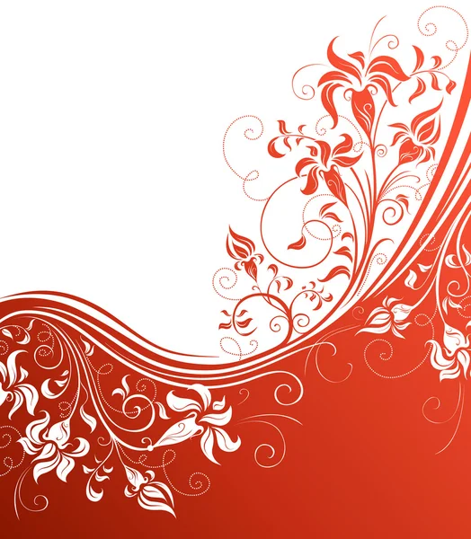 Fundo floral vermelho . — Vetor de Stock