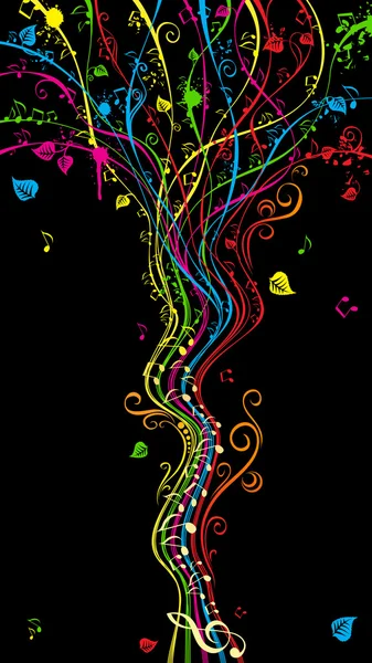 Árvore de música colorida . — Vetor de Stock