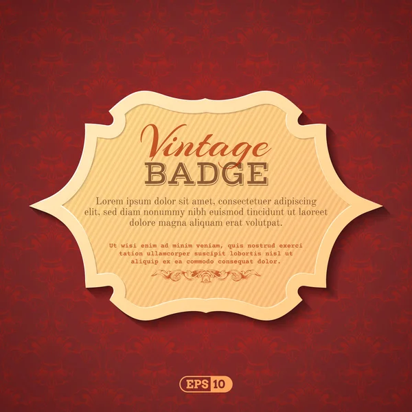 Vektor Vintage Badge Illustration. — Stockvektor