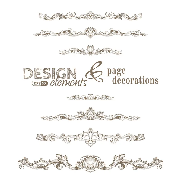 Vintage design elements and page decorations. — Stock Vector