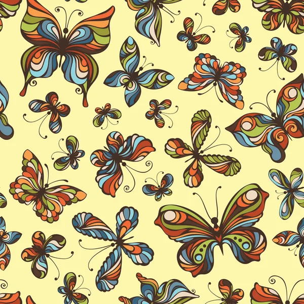 Vector seamless pattern of butterflies. 