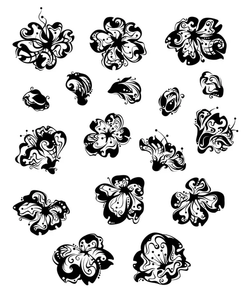 Vector conjunto de flores de primavera. — Archivo Imágenes Vectoriales