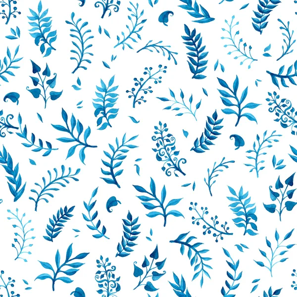 Aquarelle bleu motif sans couture . — Image vectorielle