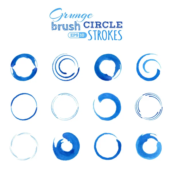 Vector set of grunge circle brush strokes. — Stock Vector