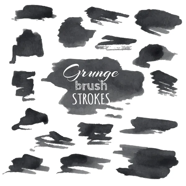 Vector set of grunge brush strokes. — Stock Vector