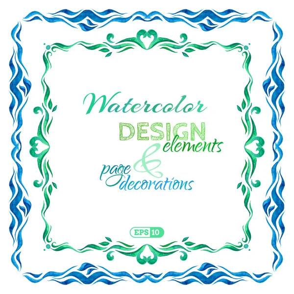 Vector set of watercolour page decorations. — Stock Vector