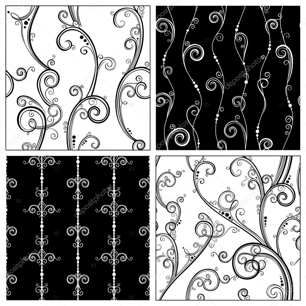 Set of seamless vintage patterns.