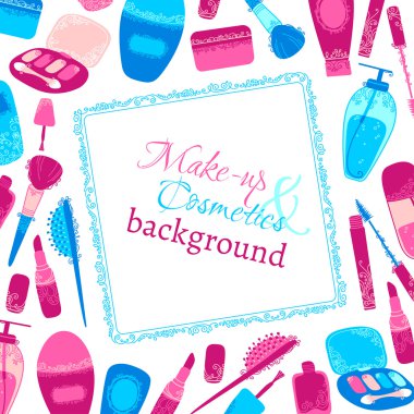 Make-up and cosmetics background. clipart