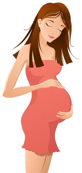 Femme enceinte tenant son ventre. — Image vectorielle