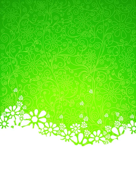 Grön utsmyckade bakgrund. — Stock vektor