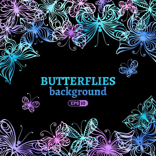 Acquerello farfalle sfondo . — Vettoriale Stock