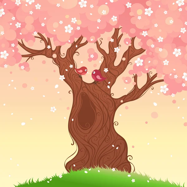 Spring tree background. — Stock Vector